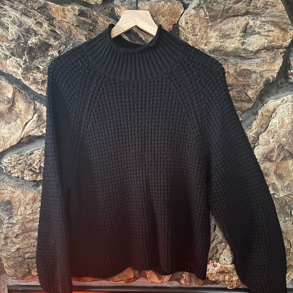 American Eagle Outfitters Black Cable Knit Sweater